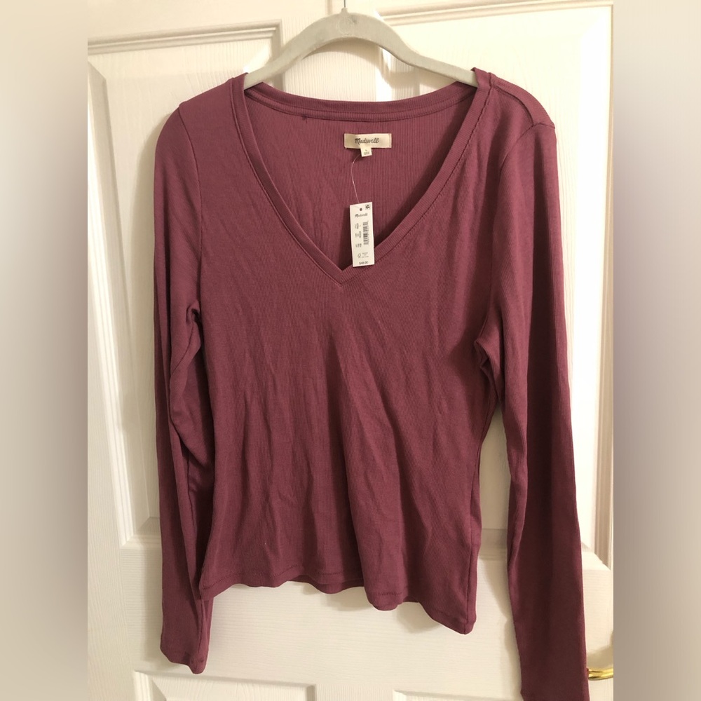 Purple V Neck Crew Sweater